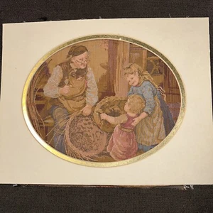 Vintage European Woven Tapestry 10”x10” - Picture 1 of 9