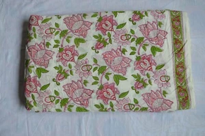 Hand-Block 2.5 Yard Cotton Fabric Floral Dress Fabric Material Craft Print_1222 - Picture 1 of 11