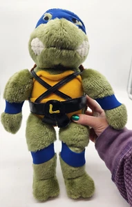VTG 1989 Teenage Mutant Ninja Turtles Leonardo Plush Stuffed Toy Playmates 14" - Picture 1 of 10