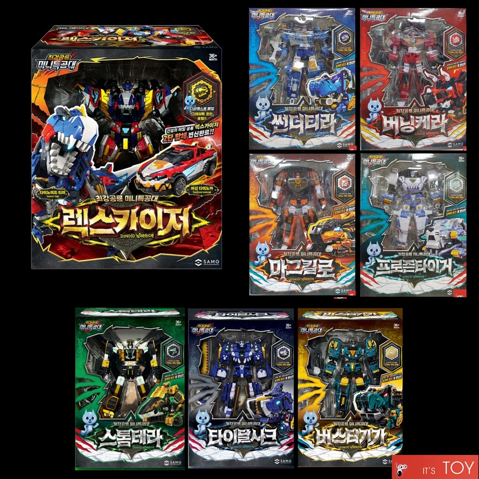 Miniforce Dinoid Warrior REX KAISER & 7-HEADBOTS D9 Great Integration Robot set - Image 1 of 4