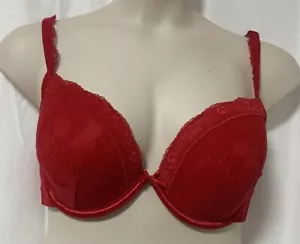 Cacique Demi Cleavage Solution Women’s Bra Size 44B Underwire Red Lace - Picture 1 of 11