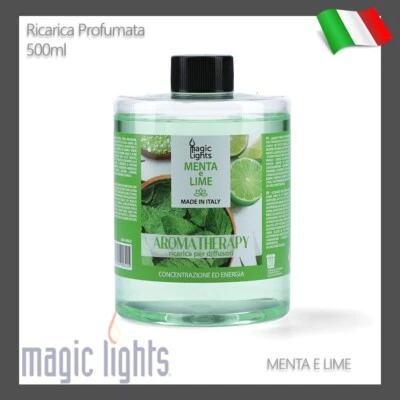 RICARICA PROFUMO AMBIENTE PER DIFFUSORI BASTONCINI 500ML MENTA E LIME - Immagine 1 di 2