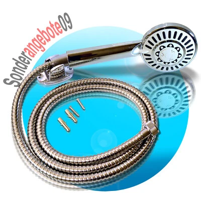 Wellness Handbrause MASSAGE Duschkopf 1,5 m Schlauch + Halterung 3in1 Black 69 - Bild 1 von 4