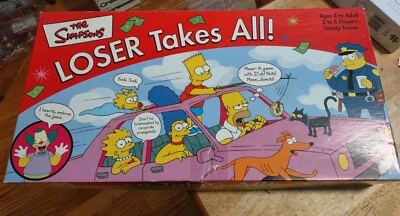 2001 The Simpsons Loser Takes All jogo de tabuleiro arte rosa completa - Imagem 1 de 3