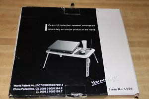 Adjustable Foldable Laptop Tray Lap Desk Stand Cup Slot new in box - Picture 1 of 4