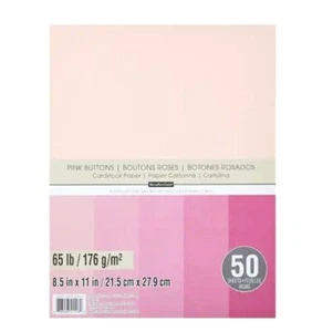 Recollections " PINK BUTTONS " Cardstock Paper 8.5" x 11" 50 sheets - Picture 1 of 5