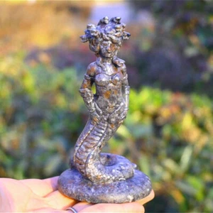 4.6" Natural Yooperlite Medusa Hand Carved Reiki quartz Crystal Skull Decor 1pc - Picture 1 of 10