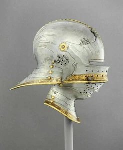 Casco de armadura alemán medieval Sallet y Vor de Maximiliano regalos antiguos - Imagen 1 de 6