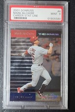 Mark McGwire #4 /219 1999 Retro Career Stat Line 2001 Donruss PSA 9