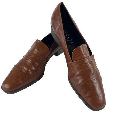 AMALFI Italy Leather Penny Loafer Shoe Narrow Brown Slip On Size 12 AAA - Image 1 of 4