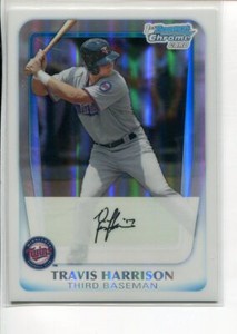 2011 Bowman Chrome Draft Refractor Travis Harrison BDPP41 Minnesota Twins