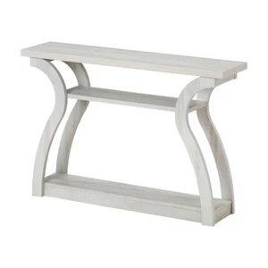 120cm Console Table Wooden Hallway Entryway Table 3-Teirs Open Storage Shelves - Picture 1 of 9