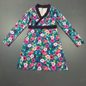 Tea Collection Dress Girls’s Medium Purple Floral Long Sleeve Wrap Cotton - Picture 1 of 7