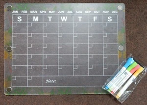 Magnetic Dry Erase Calendar with Markers - Picture 1 of 8