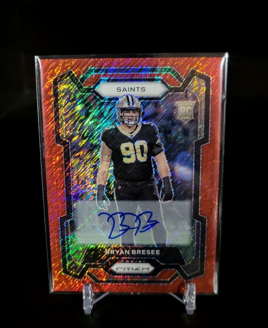2023 FOTL Prizm Bryan Bresee 11/35 Red Shimmer Rookie Auto RC #372 SAINTS