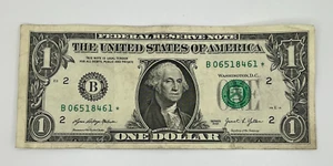 Billete de un dólar estadounidense Star Note Money serie B06518461 2021 - Imagen 1 de 2