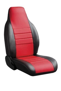 Fia SL67-71 RED Custom Fit Front Seat Cover Bucket Seats - Leatherette (Black... - Picture 1 of 4
