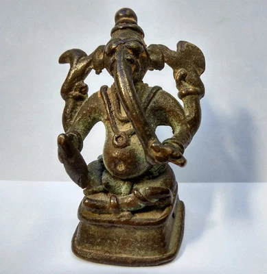 Antique Ganesh Folk Bronze India North 18e - image 1 of 4