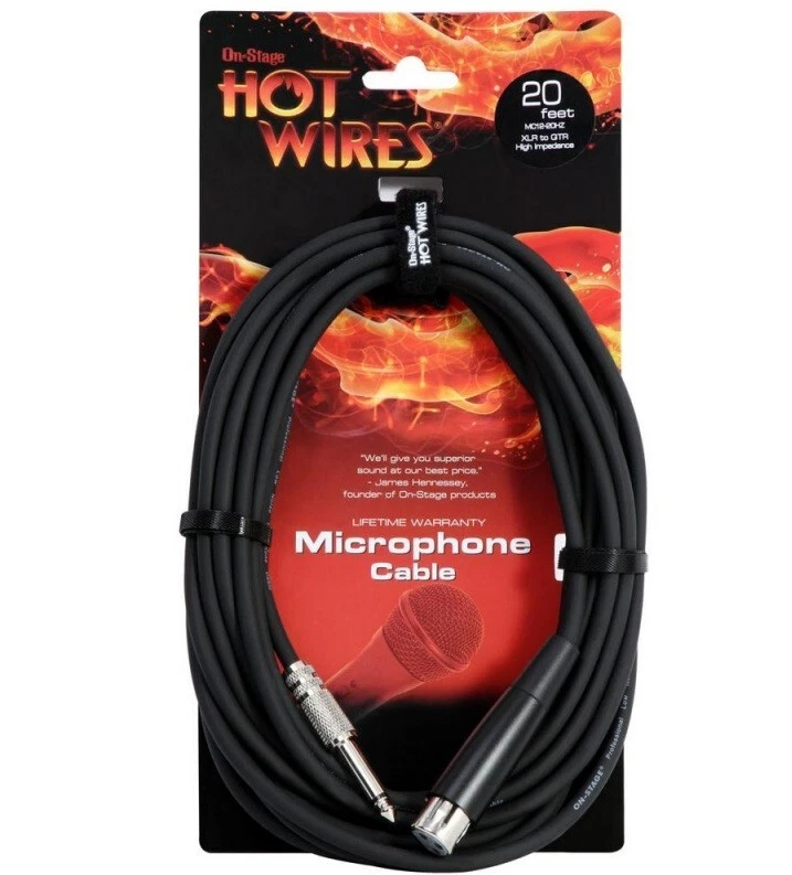Cabo de microfone Hi-Z fios quentes no palco 20' XLR-QTR MC12-20HZ - Imagem 1 de 1