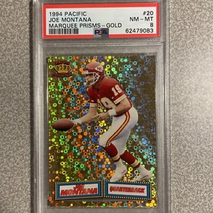 🔥PSA 8 1994 PACIFIC MARQUEE PRISMS JOE MONTANA #20 49ers CHIEFS RARE GOLD Pop 3 - Picture 1 of 3