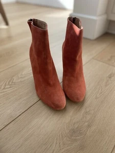 Corso Como 10th Anniversary Burnt Orange Suede Ankle Boots Booties Size 7 - Picture 1 of 6