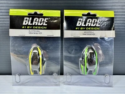 Lot of (2) Blade Canopy for nQX #BLH7614/A Green & Yellow Replacement Heli Parts - Image 1 of 4