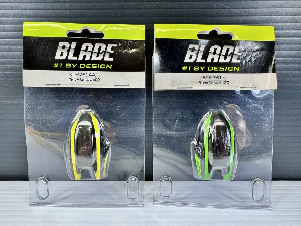 Lot of (2) Blade Canopy for nQX #BLH7614/A Green & Yellow Replacement Heli Parts - Image 1 of 4