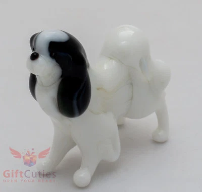 Figura de vidrio soplado artístico del perro barbilla japonés Foto 1 de 4