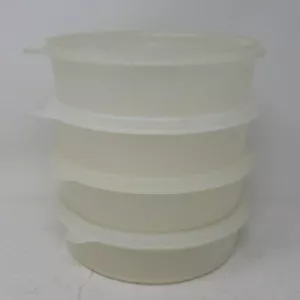 4 Tupperware Wunder Müslischalen transparent 2,5 Tassen 1405 & Deckel 227 Vintage - Bild 1 von 7