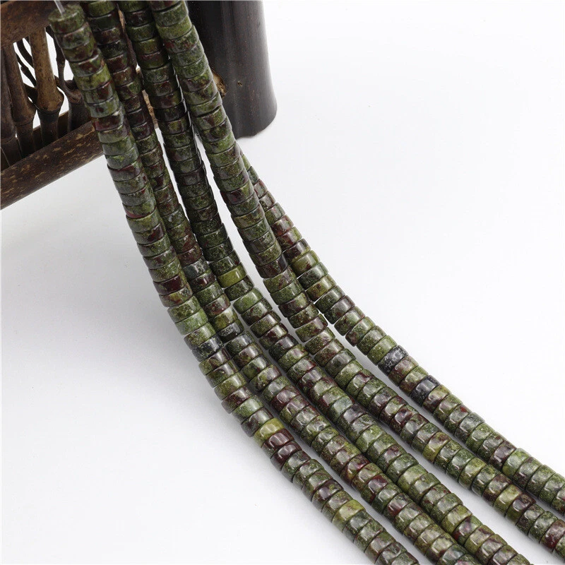 10 hebras 3x6 mm piedra de sangre de dragón natural rondelle espaciador cuentas sueltas joyería Foto 1 de 4