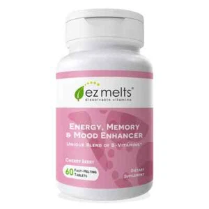 EZ Melts Energy Memory and Mood Enhancer Methylated B Complex Vegan Zero Sugar - Picture 1 of 5