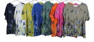 NEW LADIES CASUAL SUMMER 2025 FLORAL PRINT COTTON LIGHTWEIGHT CASUAL TOP - Picture 1 of 9