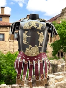 Muscle Roman Medieval Muscle Cuirass Armor Knight with Skirt & Spaulders - Picture 1 of 8