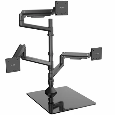 VIVO Pneumatic Triple Ultrawide Monitor Desk Stand, Up to 49 inch Computer - Image 1 of 4