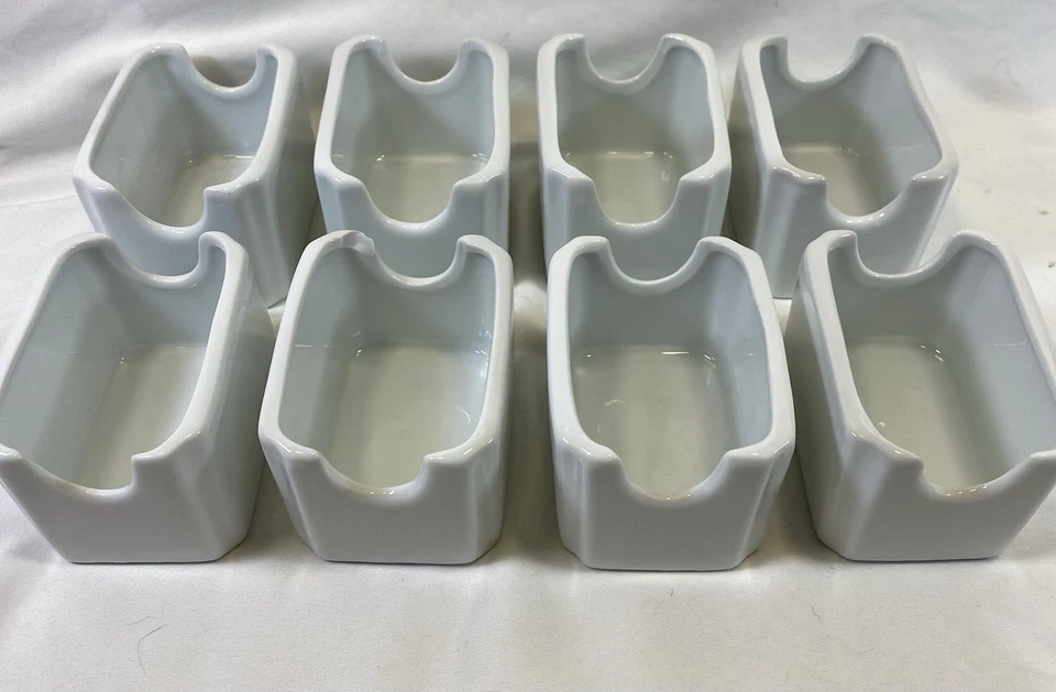 Lot Of 8 - Ceramic Sugar /Sweetener Container Holder Restaurant Quality White - Image 1 of 4