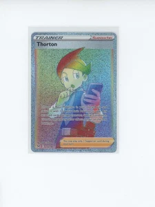 2022 Pokemon TCG SWSH11 Verlorener Ursprung Thorton Trainer 210/196 Secret Rainbow - Bild 1 von 2