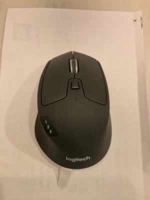 Logitech M720 Triathlon Multi-Device Wireless Optical Mouse, Black *NEW* - Image 1 of 3