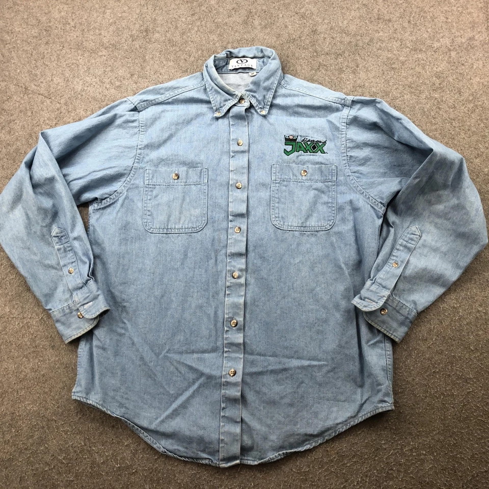 Camisa De Colección Diamond Jaxx Para Mujer Denim Mediana Azul Claro MILB Botón de Béisbol Foto 1 de 4