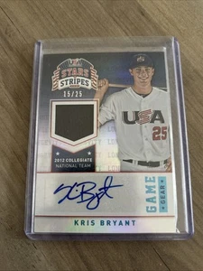 2015 Panini Stars and Stripes Game Gear /25 Kris Bryant #56 Rookie Auto RC - Picture 1 of 2
