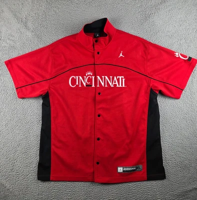 Camisa Cincinnati Bearcats Para Hombres XL Air Jordan Y2K Calentamiento Chaqueta de Tiro a Presión Foto 1 de 4