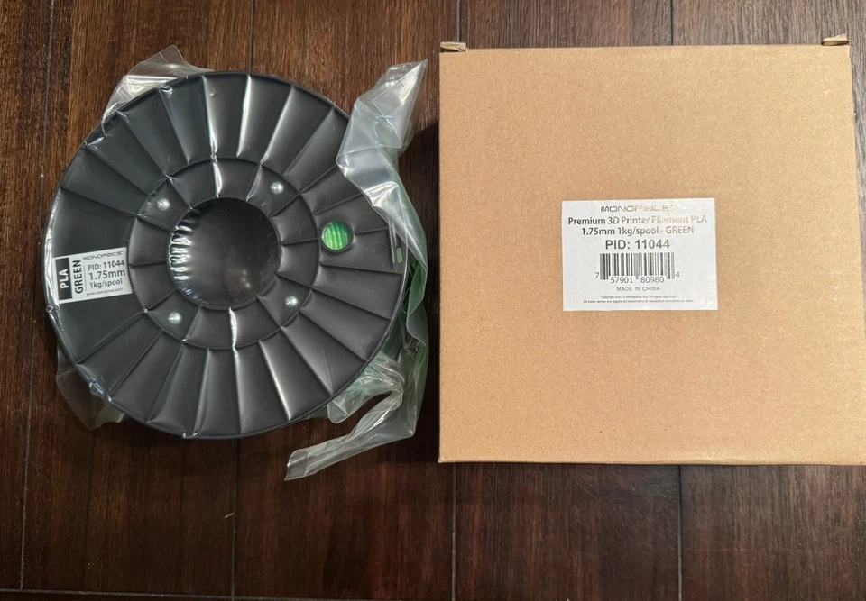 Filamento para impresora 3D Monoprice Premium PLA 1,75 mm 1 kg / carrete verde 11044 Foto 1 de 3