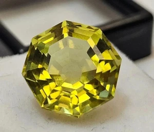 Piedra preciosa suelta de 9,6 quilates corte hexagonal certificado zafiro amarillo Montana natural AAA+ - Imagen 1 de 8