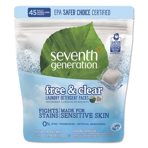 Seventh Generation Natural Laundry Detergent Packs Unscented 45 Packets/Pack - Picture 1 of 8