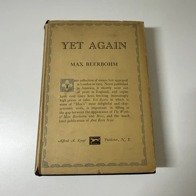 Yet Again By Max Beerbohm 1923 HCDJ — 第 1/4 张图片