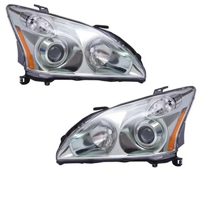 For 04-09 RX330 & RX400h Japan Built Halogen Headlight Headlamp w/Bulb PAIR SET - Imagem 1 de 4