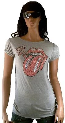 Amplified Rolling Stones Strass ViP Rock Star Tunic T-Shirt XS/S 34/36 Gray - Image 1 of 2