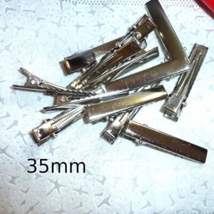 Craft items dog bow making supplies 35mm hair diy silver flat top alligator - Picture 1 of 1