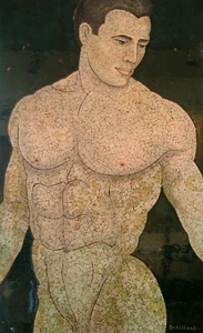 Archival Fine Art Print Nude Man on Canvas - Picture 1 of 8