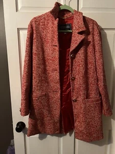 Gianni Versace women’s Red White Wool Tweed Jacket Coat Sz 40 - Picture 1 of 10