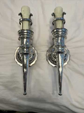 Wired Pair heavy high quality Luminaire Light Fixtures Each Weigh 3lb10oz Cover